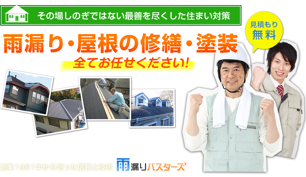 雨漏り・屋根の修繕・塗装　すべてお任せください！　見積もり無料